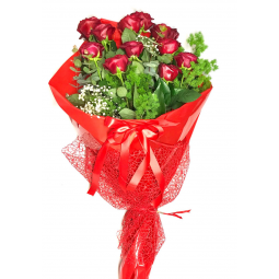 12 rose rosse e decori