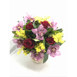 bouquet rose e orchidee
