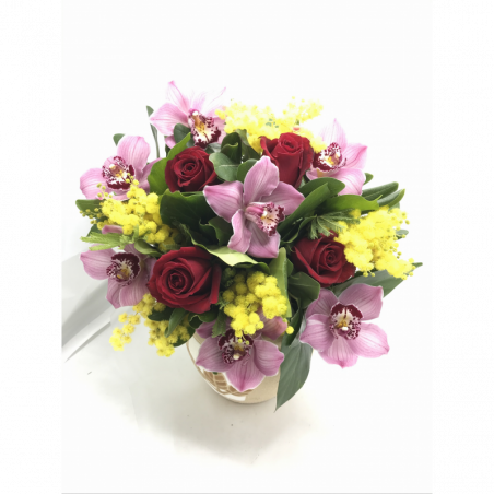 bouquet rose e orchidee