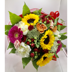 bouquet girasoli e misto in armonia