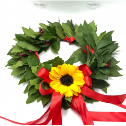 Coroncina con ipericum e girasole